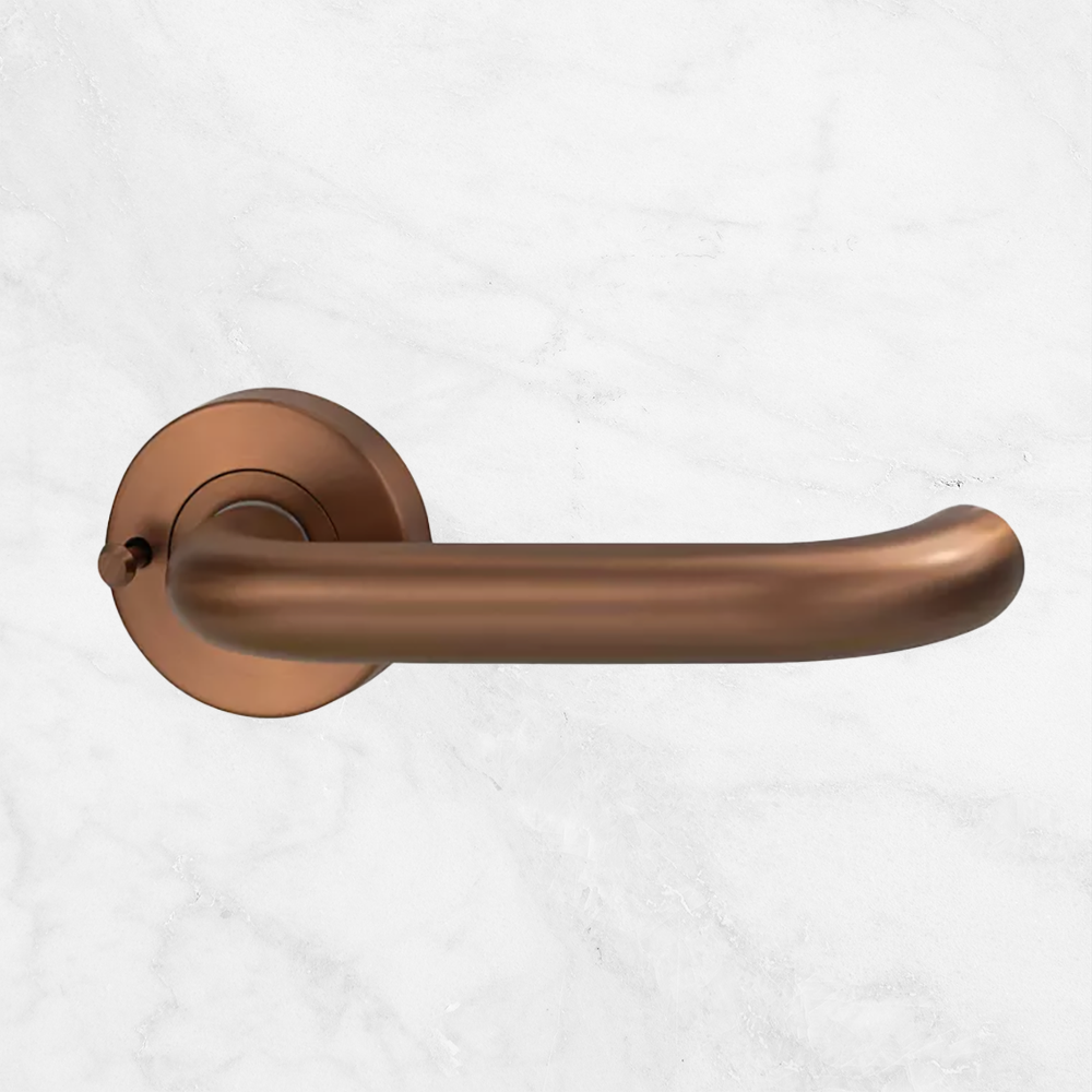 Lockwood Vivid Lever V2 Privacy Set with Latch Satin Bronze