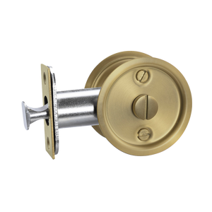 Lockwood Vivid Cavity Slider Privacy Set Satin Brass - Satin Brass Gold