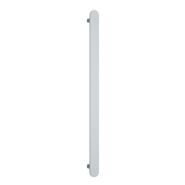 Flat Pill 12V Vertical Single Heated Towel Rail Polished Stainless Steel