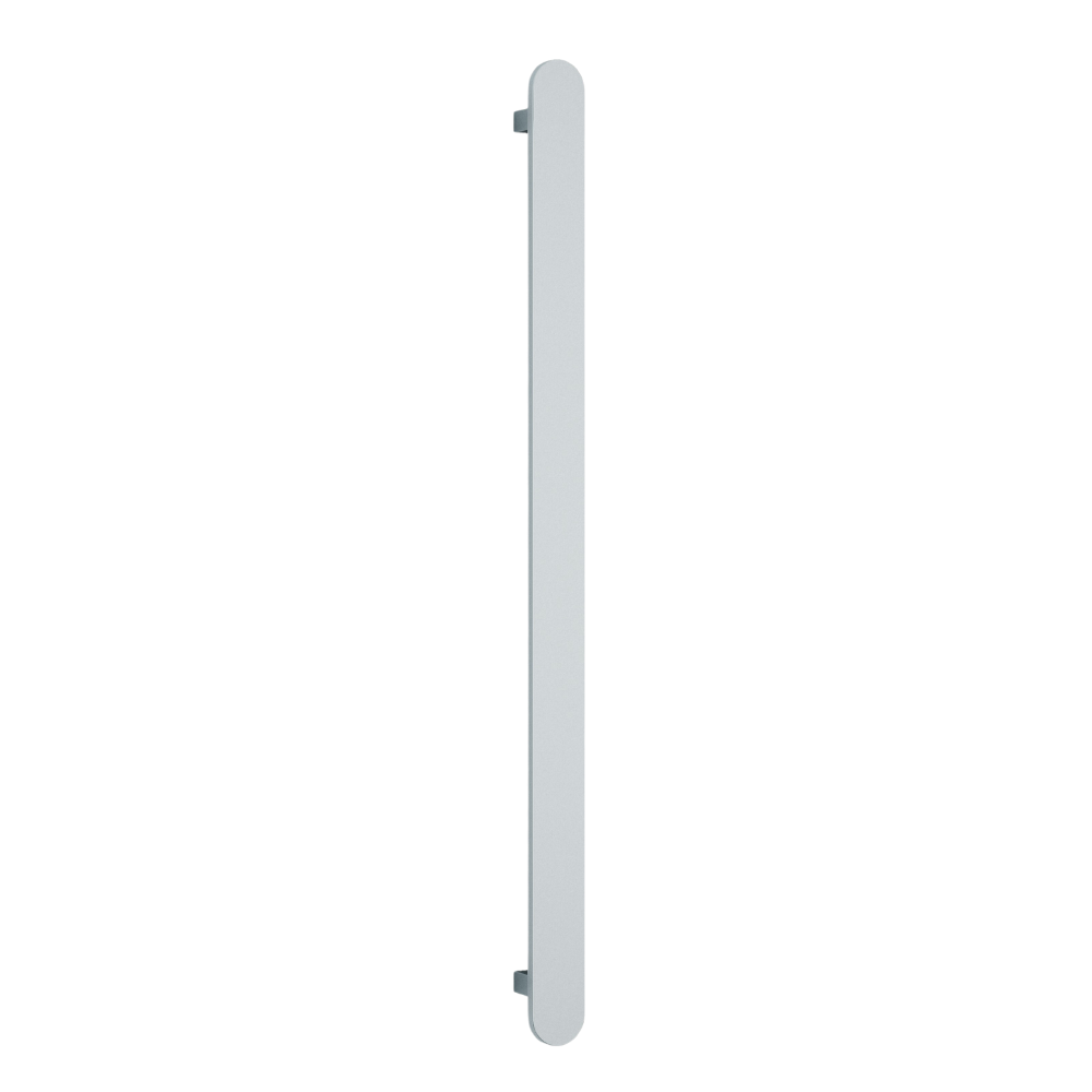 Flat Pill 12V Vertical Single Heated Towel Rail Polished Stainless Steel