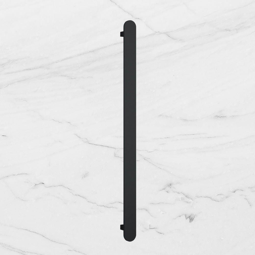 Flat Pill 12V Vertical Single Heated Towel Rail Matte Black