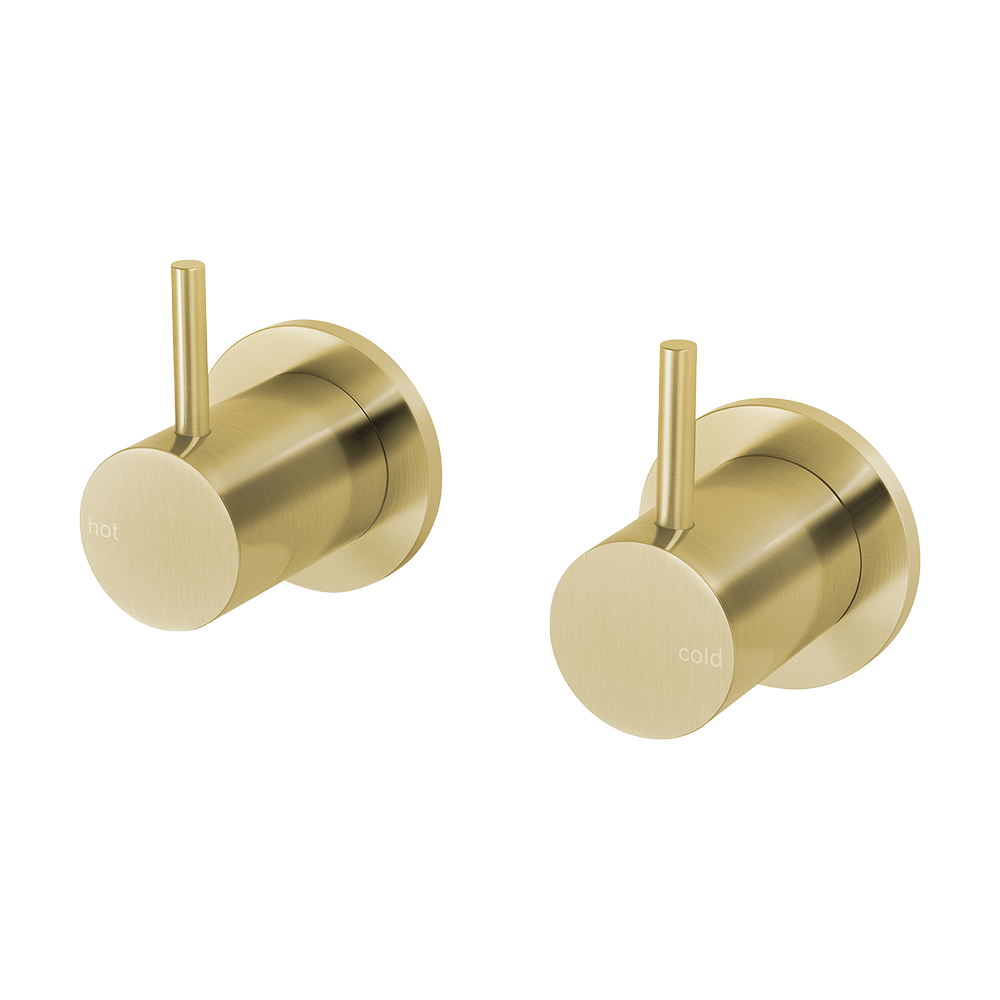 Vivid Slimline Wall Top Assemblies 15mm Extended Spindles Brushed Gold