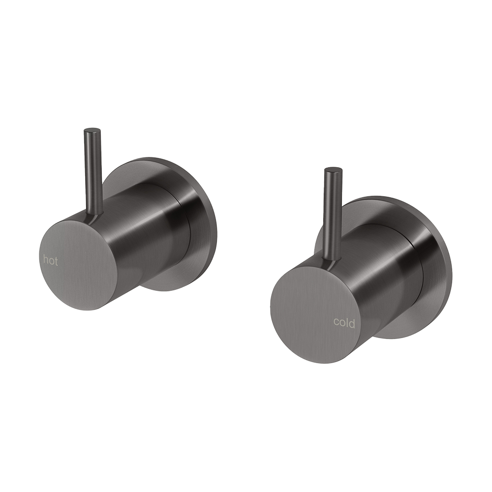 Vivid Slimline Wall Top Assemblies 15mm Extended Spindles Brushed Carbon