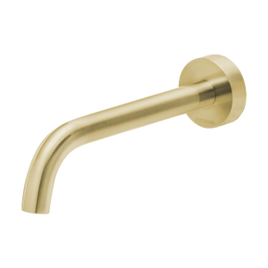 Vivid Slimline Wall Basin Outlet 180mm Curved Brushed Gold - Brushed Gold
