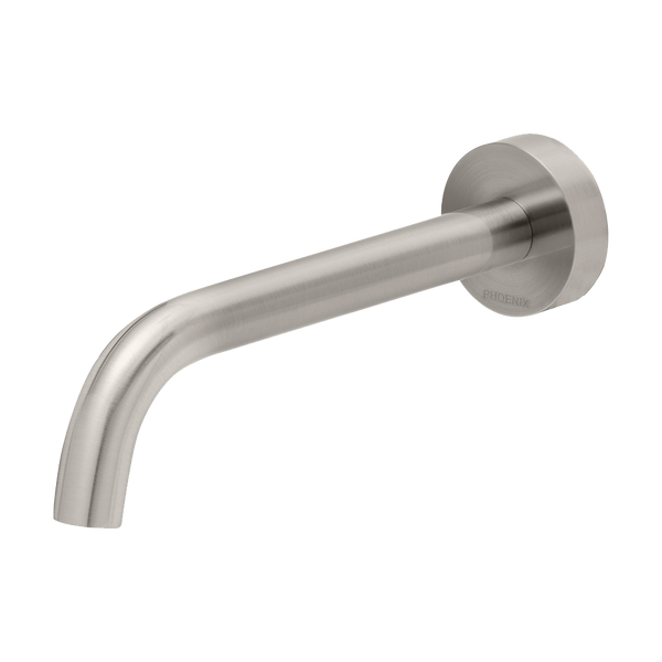 Vivid Slimline Wall Basin Outlet 180mm Curved Brushed Nickel