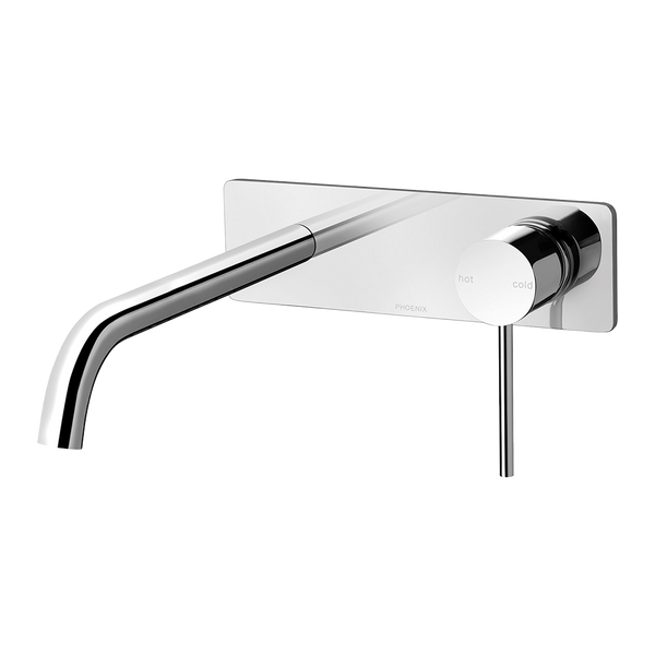 Vivid Slimline Wall Basin Mixer Set 180mm Curved Chrome