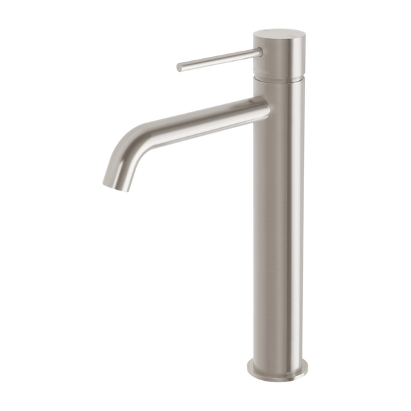 Vivid Slimline Vessel Mixer Curved Outlet Brushed Nickel