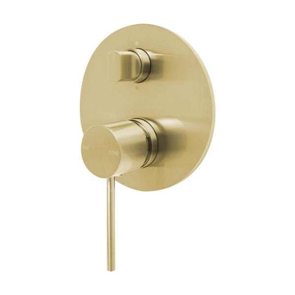 Vivid Slimline Shower / Bath Diverter Mixer Brushed Gold