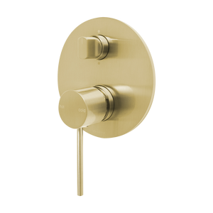 Vivid Slimline Shower / Bath Diverter Mixer Brushed Gold - Brushed Gold