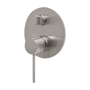 Vivid Slimline Shower / Bath Diverter Mixer Brushed Nickel - Brushed Nickel