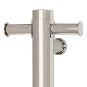 Straight Round Vertical Single Heated Towel Rail Polished Stainless Steel - Polished Stainless Steel