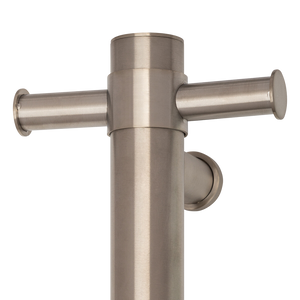 Straight Round Vertical Single Heated Towel Rail Brushed Nickel - Brushed Nickel
