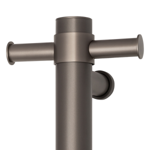 Straight Round Vertical Single Heated Towel Rail Brushed Gunmetal - Brushed Gunmetal