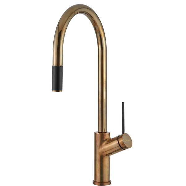 Vilo Pull Out Mixer Natural Brass