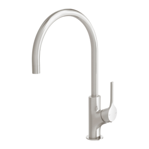 Vivid Slimline Oval Sink Mixer 220mm Gooseneck Brushed Nickel - Brushed Nickel