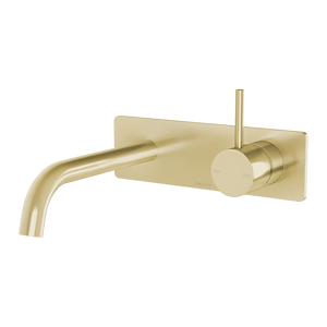 Vivid Slimline Up Basin / Bath Wall Mixer Set Brushed Gold - Brushed Gold