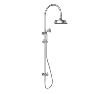 York Twin Shower with White Porcelain Hand Shower Chrome - Chrome