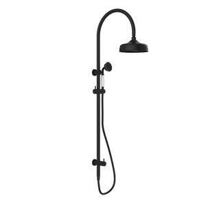 York Twin Shower with White Porcelain Hand Shower Matte Black - Matte Black