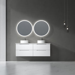 Windsor Round LED Mirror 900mm Matte White - Matte White