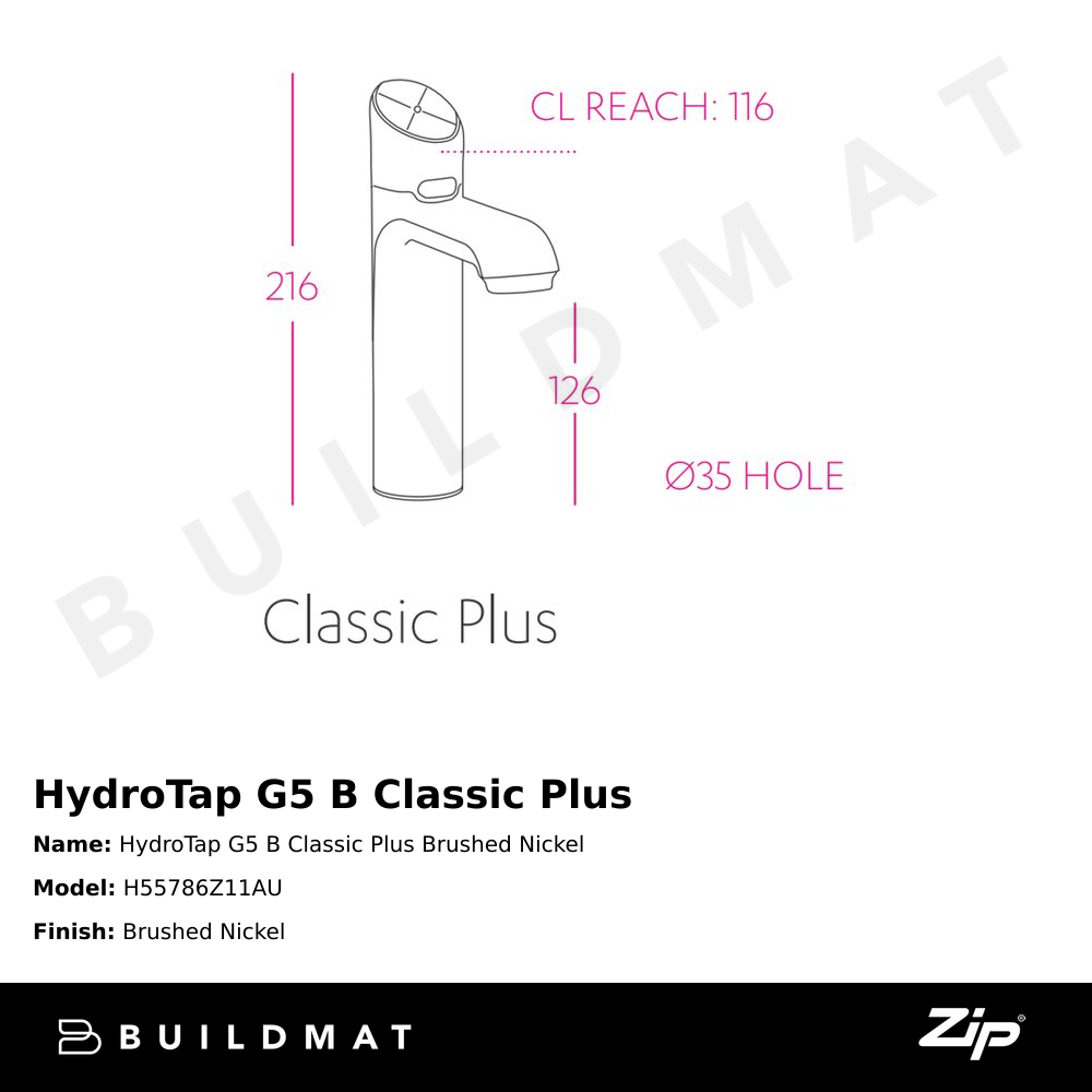 HydroTap G5 B Classic Plus Brushed Nickel