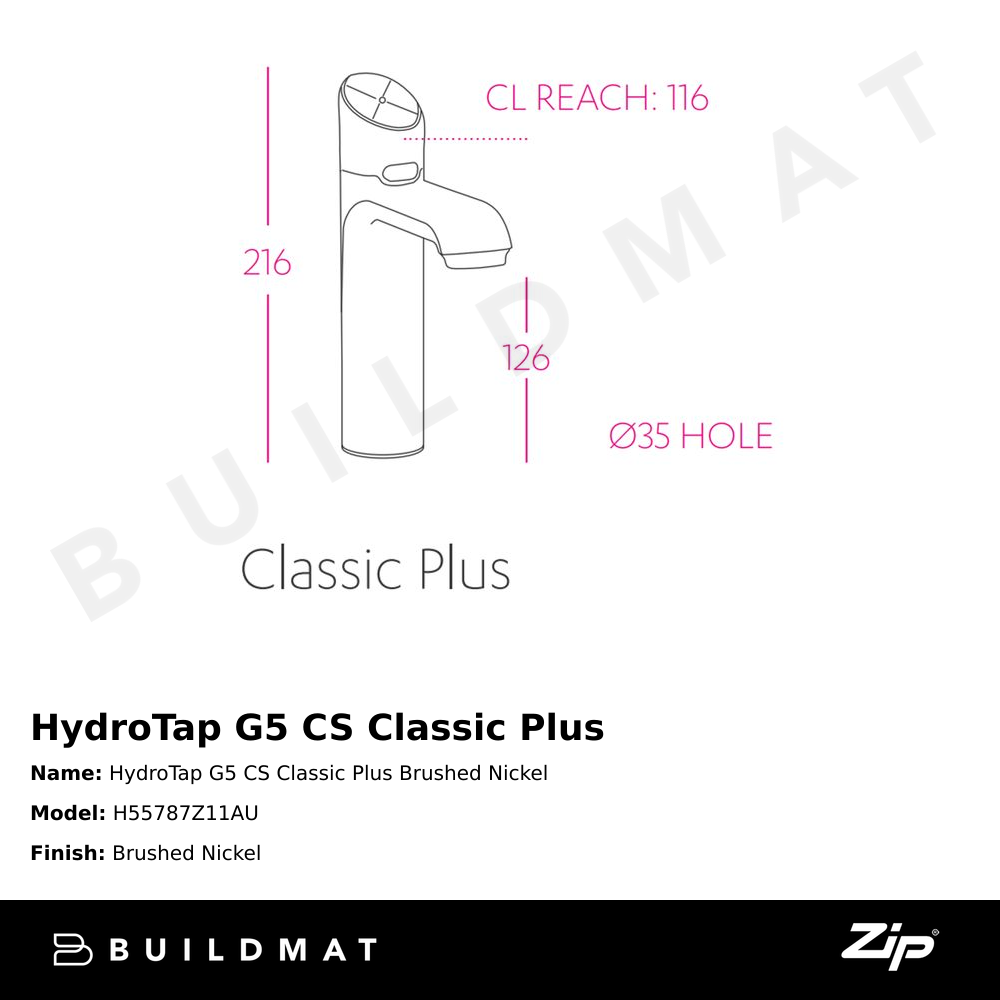 HydroTap G5 CS Classic Plus Brushed Nickel