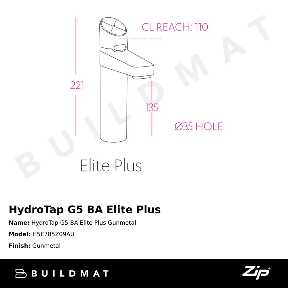 HydroTap G5 BA Elite Plus Gunmetal