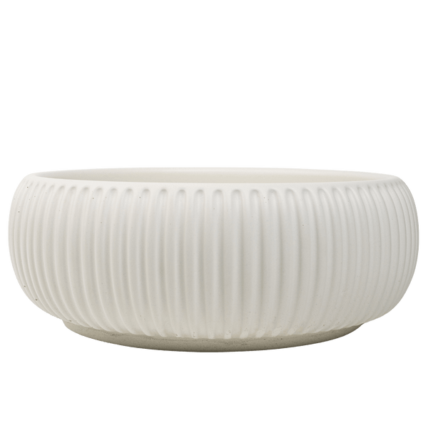 Felda Sea Salt White Fluted Concrete Basin