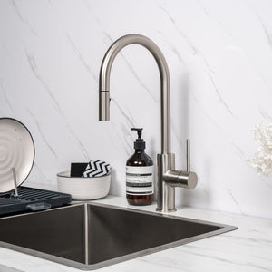 Mira Brushed Nickel Pull Out Mixer - Brushed Nickel