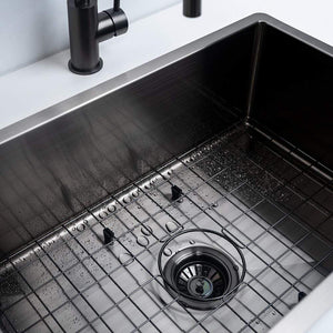 Brushed Gunmetal Cody 950x450 Single Bowl w Drain Board Sink - Brushed Gunmetal