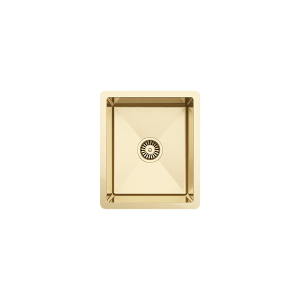 Brushed Brass Gold Maya 380x450 Single Bowl Sink