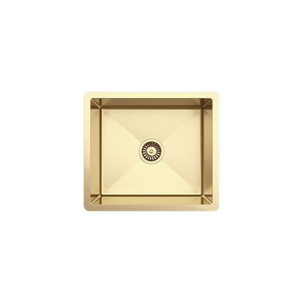 Brushed Brass Gold Penny 510x450 Single Bowl Sink