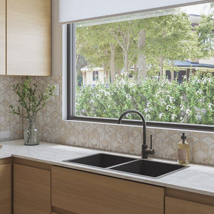 Brushed Gunmetal Madison 775x450 Double Bowl Sink - Brushed Gunmetal