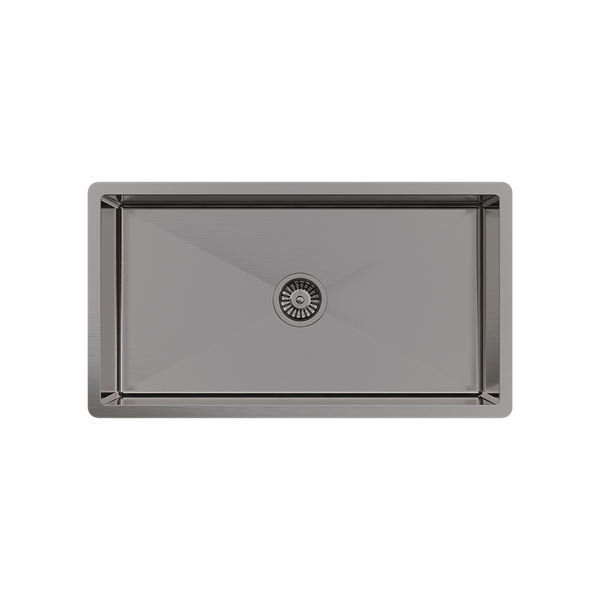 Brushed Gunmetal Marissa 810x450 XLarge Single Bowl Sink Trough