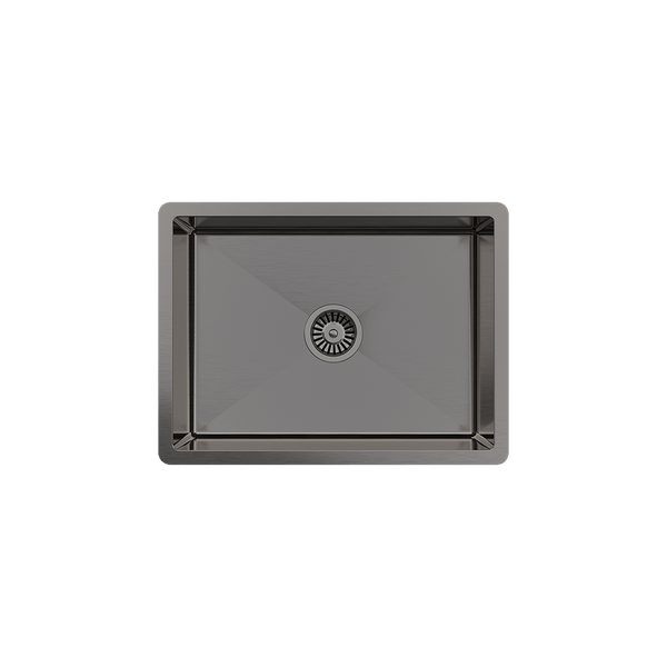 Brushed Gunmetal Willow 600x450 Medium Single Bowl Sink