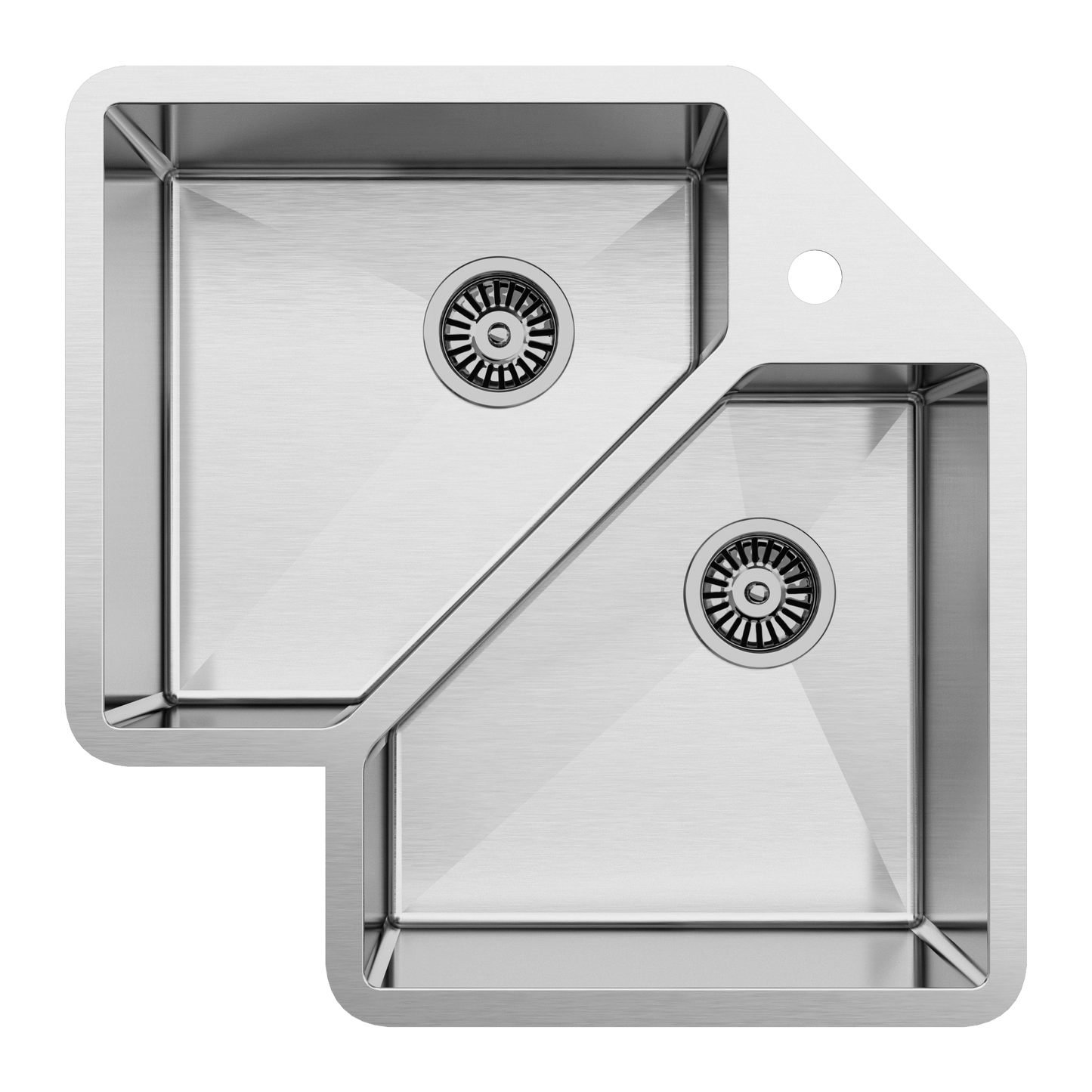 Buildmat Sink Stainless Steel Ella Corner Double Bowl Sink
