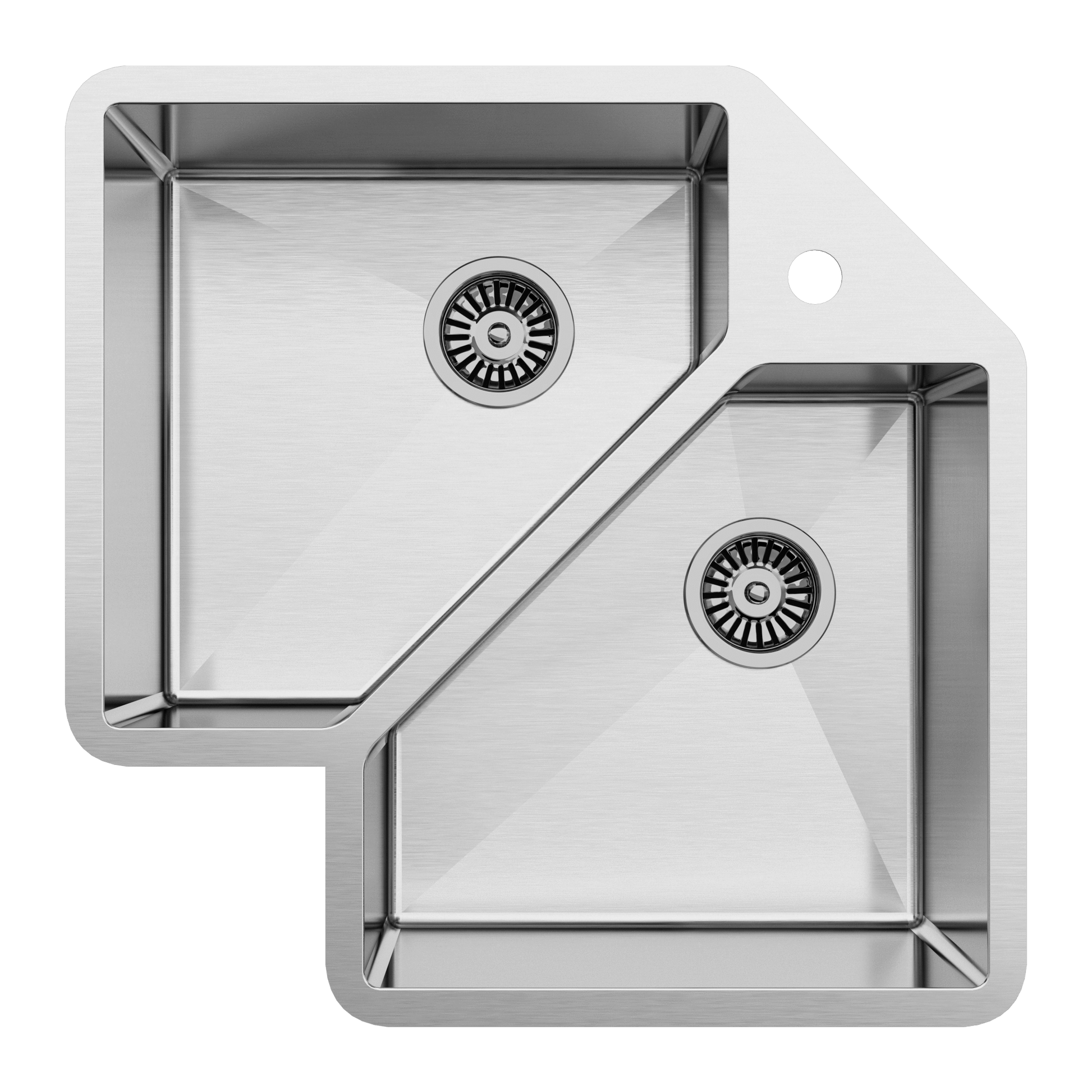 Buildmat Sink Stainless Steel Ella Corner Double Bowl Sink