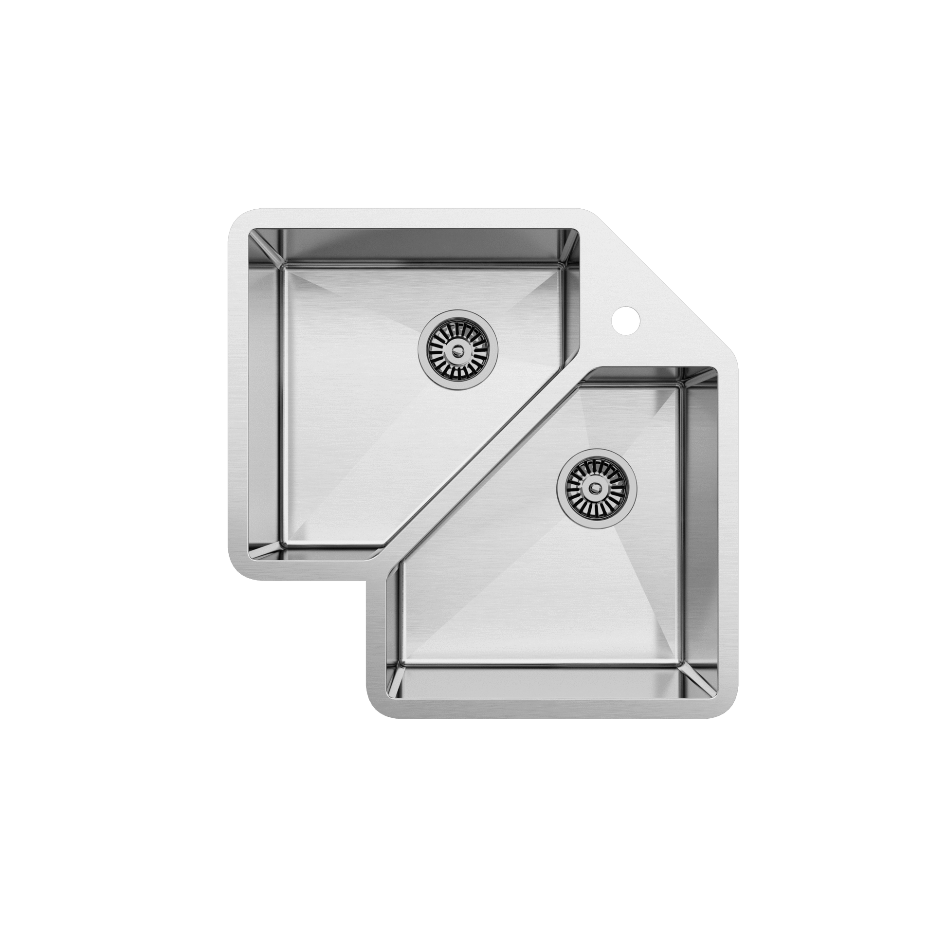 Buildmat Sink Stainless Steel Ella Corner Double Bowl Sink