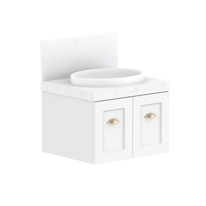 600mm London Wall Hung Vanity - Centre Bowl