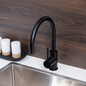 Ashanti Matte Black Gooseneck Mixer - Matte Black