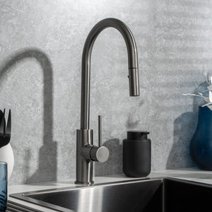 Mira Brushed Gunmetal Pull Out Mixer - Brushed Gunmetal