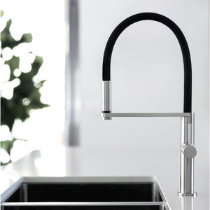 Blix Flexible Hose Brushed Nickel Sink Mixer Round - Brushed Nickel