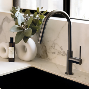 Vivid Slimline Brushed Carbon Pull Out Sink Mixer - Brushed Gunmetal
