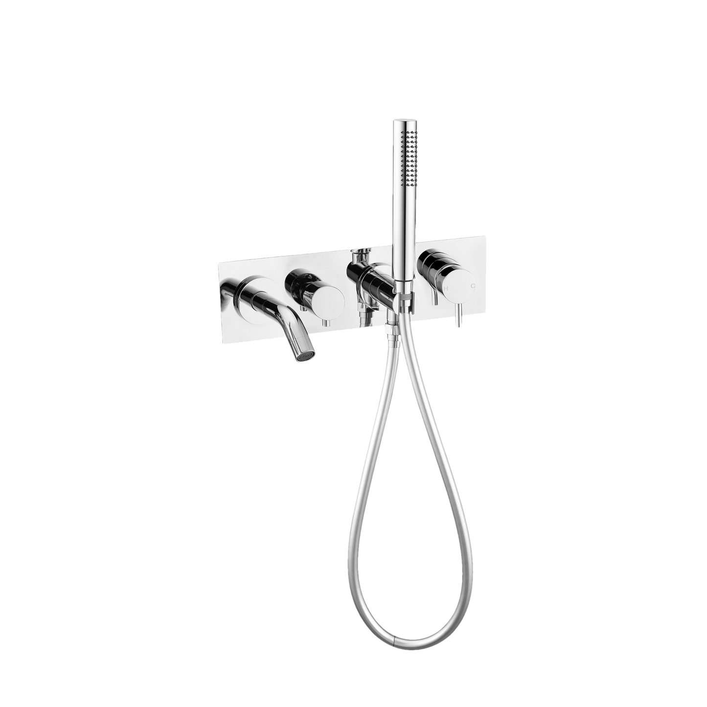 Mecca Wall Mount Bath Mixer With Hand Shower Chrome