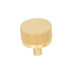 Momo Bellevue Solid Brass Knurled Knob 35mm Brushed Satin Brass - Brushed Satin Brass