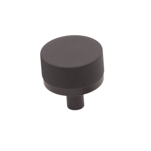 Momo Bellevue Solid Brass Knurled Knob 35mm Matte Black - Matte Black